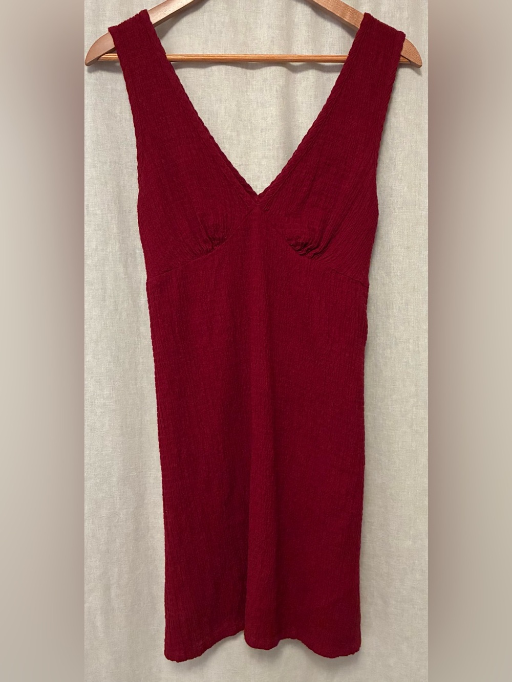 Afends Grace Seersucker Hemp and Tencel Mini Dress